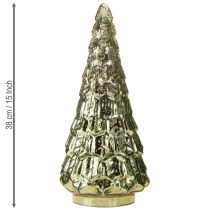 položky Vianočný stromček s LED osvetlením vintage zeleno-zlatý 38 cm