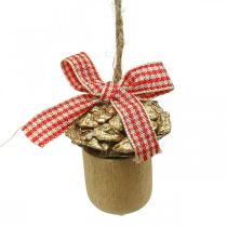 položky Vianočná dekorácia dekoračný žaluď drevený vianočný prívesok 5cm 12 ks