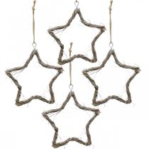 položky Vianočná dekorácia hviezda brest hviezdy na zavesenie biela praná 20cm 4ks