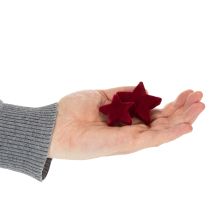 položky Vianočné ozdoby, hviezdy, bordó vločkové, stolová dekorácia, 4-5 cm, 40 kusov
