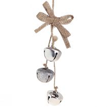 položky Vianočné zvončeky Vianočné ozdoby na stromček strieborná Ø3,5cm 3ks