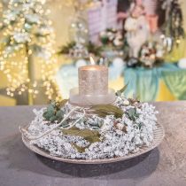 položky Vianočný veniec biely sušený kvietok veniec ľanový Ø34cm