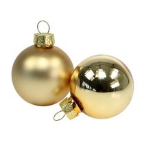 položky Vianočná guľa 4cm zlatá lesklá/matné sklo 24ks