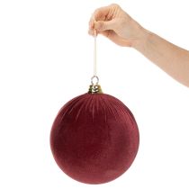 Článok Veľká červená zamatová vianočná guľa, 20 cm, 3 kusy