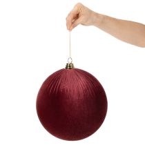 Článok Veľká červená zamatová vianočná ozdoba na zavesenie, 25 cm, 2 kusy