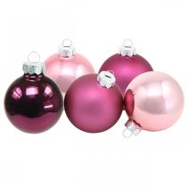 položky Mini čačky, mix vianočných čačky, prívesok na vianočný stromček fialový V4,5cm Ø4cm skutočné sklo 24ks