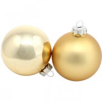 položky Guľa, ozdoby na vianočný stromček, vianočná guľa zlatá V8,5cm Ø7,5cm pravé sklo 12 kusov