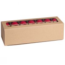 položky Sklenené vianočné gule/ozdoby na stromček v červenej farbe, Ø4cm, 24 kusov