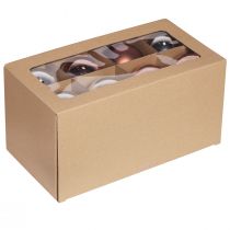 položky Vianočné gule v striebornom marhuľovom skle Ø7,5cm 12 ks