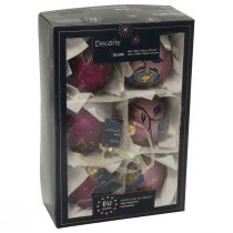 položky Vianočné gule sklenené fialové Vianočné gule na stromček kvetina Ø8cm 6ks