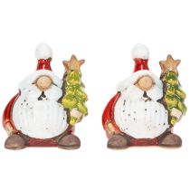 položky Figúrka Santa Clausa s vianočnou ozdobou na stromček, 7 cm, 2 kusy