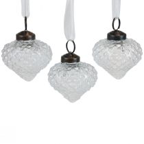 položky Vianočné ozdoby sklenená dekorácia cibuľa číry diamant Ø5,5cm 9 ks