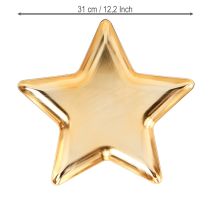 položky Vianočný tanier s hviezdou, dekorácia, zlatý plast, Ø31cm