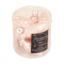 položky Vianočný kužeľ pohár Ružový sklenený kužeľ vianočný 6,5cm 10p