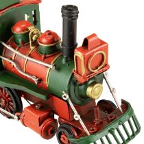 položky Vianočný vláčik červená kovová dekoratívna lokomotíva s vianočným stromčekom 20 cm