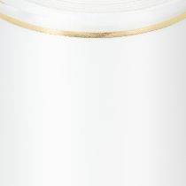 položky Biela stuha na veniec so zlatým okrajom na počítačovú potlač, saténová stuha, vodeodolná, 25m x 125mm