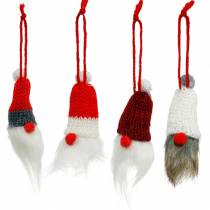 položky Gnome so špicatým klobúkom na zavesenie Červená, Biela, Sivá L10–12cm 12ks