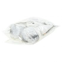 položky Vianoční škriatkovia s bradou biela, sivá 12cm 4 ks