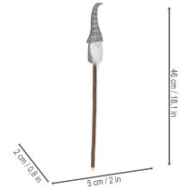 Článok Dekoratívna figúrka škriatka s pruhovaným klobúkom na drevenej palici, 46 cm, 6 dielikov