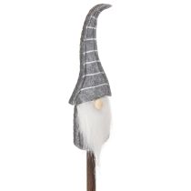 Článok Dekoratívna figúrka škriatka s pruhovaným klobúkom na drevenej palici, 46 cm, 6 dielikov