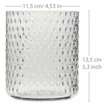 položky Sklenený lampáš, váza na kvety, okrúhla sklenená váza Ø11,5cm V13,5cm