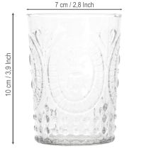 položky Sklenený lampáš na hurikán, svietnik, držiak na čajové sviečky, sklo Ø7,5 cm V10 cm