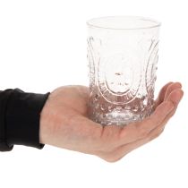 položky Sklenený lampáš na hurikán, svietnik, držiak na čajové sviečky, sklo Ø7,5 cm V10 cm