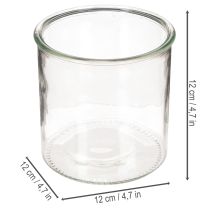 položky Sklenený držiak na čajové sviečky, okrúhly, číre sklo, univerzálny, 12 cm, 2 kusy
