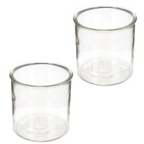 položky Sklenený držiak na čajové sviečky, okrúhly, číre sklo, univerzálny, 12 cm, 2 kusy