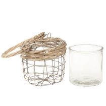 položky Lampiónová závesná dekorácia kovová sklenená vŕba Ø13cm V12cm 2ks