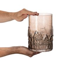Článok Sklenené domčeky na čajové sviečky na dekoráciu stola 23 cm