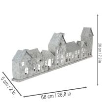Článok Dekoratívny rad domčekov s držiakmi na čajové sviečky, adventná dekorácia, 68 cm