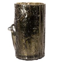 Článok Sklenený držiak na čajové sviečky s hlavou jeleňa a reliéfmi stromu, zimná dekorácia, 26 cm