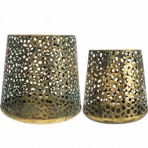 položky Veterná lampa zlatá Ø14/20,5cm H14,5/19,5cm sada 2 kusov