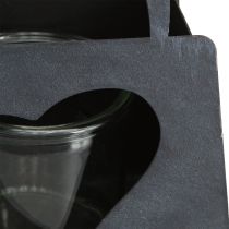 položky Lampáš kovová dekoračná taška so srdcom Antracit V18cm 2ks