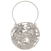Článok Kovový lampión, závesná dekorácia, sivý, Ø14cm, V13cm