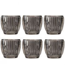položky Sklenený lampáš v sivej jesennej zime Ø7cm V7cm 6 ks