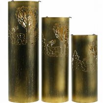 položky Vintage svietnik kovový jeleň 30/38,5/45 cm sada 3 ks