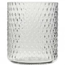 položky Sklenený lampáš, váza na kvety, okrúhla sklenená váza Ø11,5cm V13,5cm