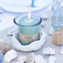 položky Lucerna sklenená makramé biela pletená Ø13cm V10cm