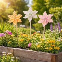 položky Záhradný kôl veterného mlyna, atraktívna dekorácia na terasu, záhradu a balkón, 47 cm, 3 kusy