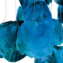 položky Námorná zvonkohra závesná dekorácia Capiz mušle modrá 90cm