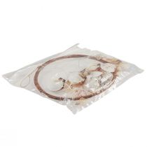 položky Zvonček s mušľami ozdobný krúžok z prírodného dreva Ø20cm V66cm