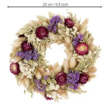 položky Veniec zo sušených kvetov, slávnostná dekorácia stola na špeciálne príležitosti a ročné obdobia, 25 cm