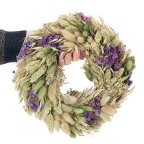 položky Veniec zo sušených kvetov na jar a leto, na stôl a predné dvere, na špeciálne príležitosti s farebnými akcentmi, 26 cm