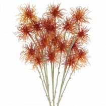 položky Xanthium umelý kvet jesenná dekorácia oranžová 6 kvetov 80cm 3ks