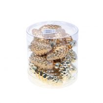 položky Kužeľová zmes zo skla zlato 5cm 14 ks