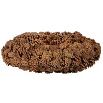 Článok Okrúhly kvetináč zo šišiek ako kvetináč, 38 cm; okrúhly kvetináč zo šišiek, prírodná hnedá farba, vyrobený zo šišiek, 38 cm x 14 cm