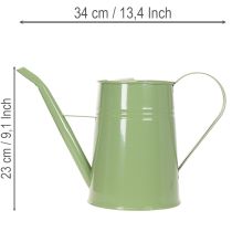 položky Vintage kovová krhlica do interiéru, mätovo zelená, 1,7 l, dekoratívna váza, retro dizajn, V 23 cm
