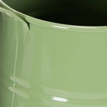 položky Vintage kovová krhlica do interiéru, mätovo zelená, 1,7 l, dekoratívna váza, retro dizajn, V 23 cm